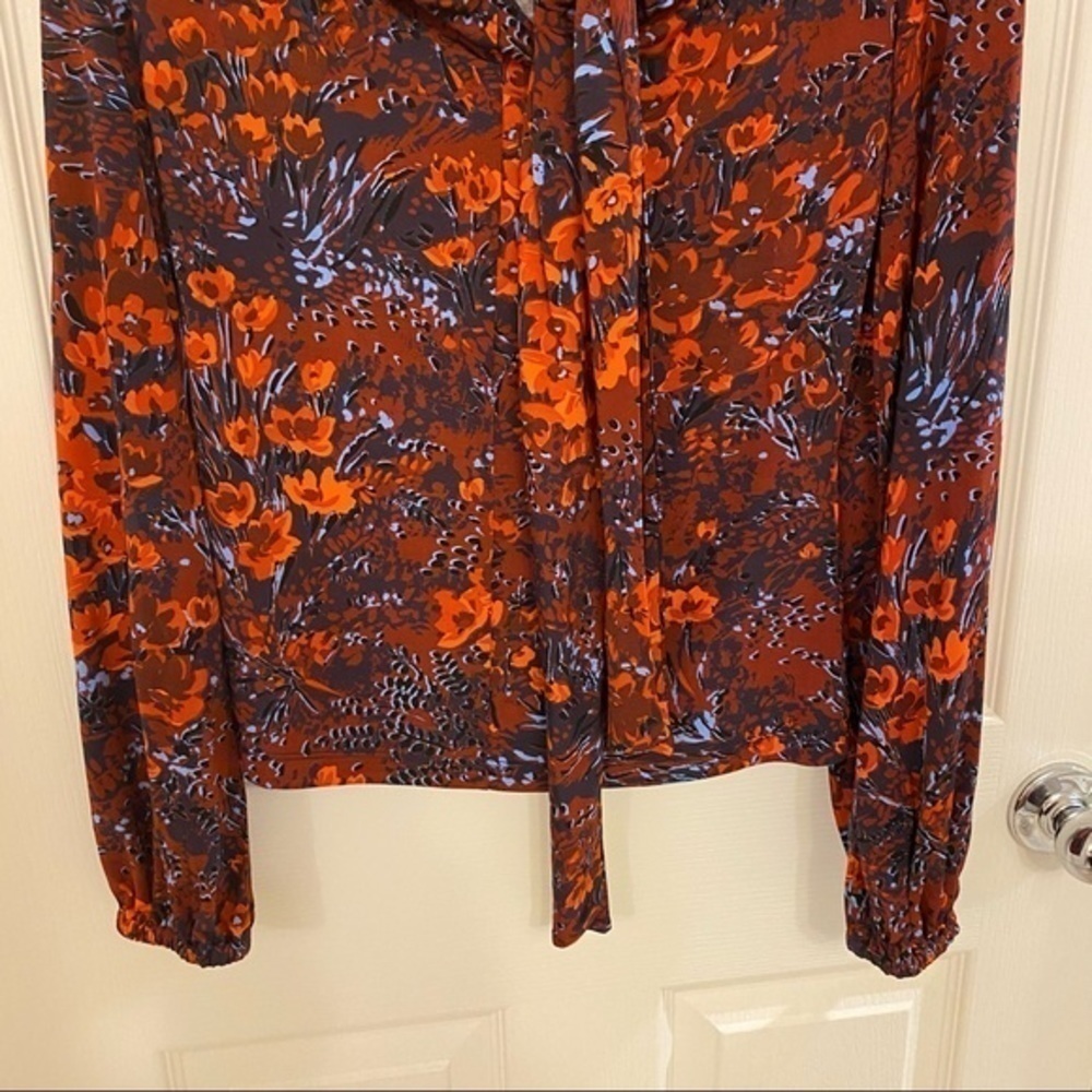 samsoe and samsoe Oline Long Sleeve Jersey Tie T-shirt in Fired Crepitus Size S - Picture 9 of 15